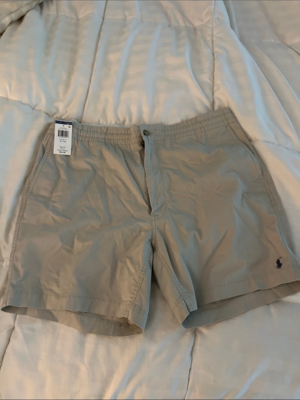NWT Polo by Ralph Lauren Khaki Flat-Front Casual Shorts Size XL 6” Inseam